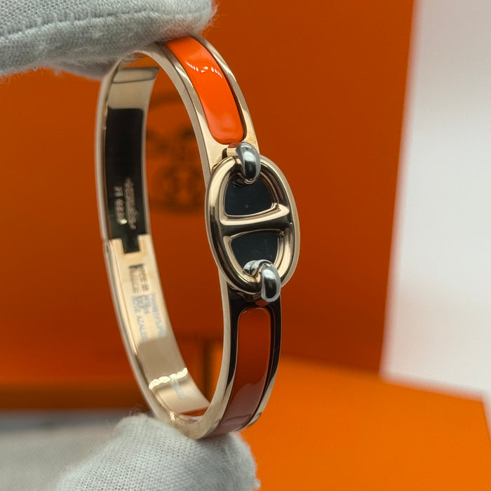 Hermès Chaine d’Ancre Clasp Enamel Bracelet – Rose - Gold Tone