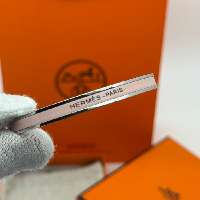 Hermès Enamel Bangle Bracelet – Silver Finish (Slim)
