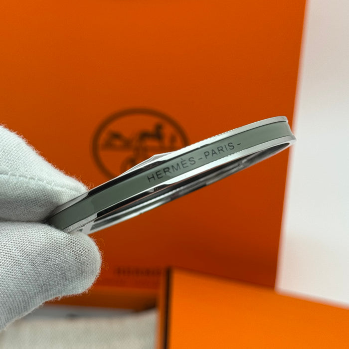 Hermès Enamel Bangle Bracelet – Silver Finish (Slim)