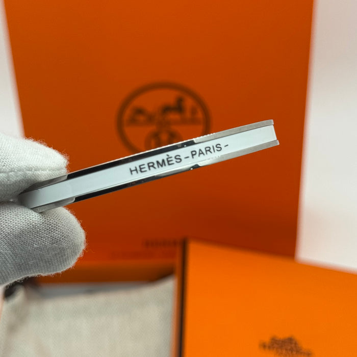 Hermès Enamel Bangle Bracelet – Silver Finish (Slim)