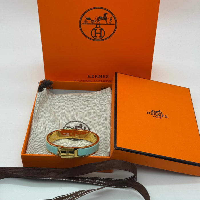 Hermès Rivale Enamel Bracelet – Gold / Palladium Finish