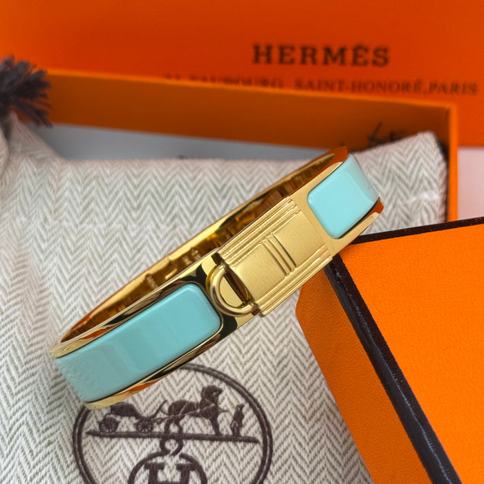 Hermès Rivale Enamel Bracelet – Gold / Palladium Finish