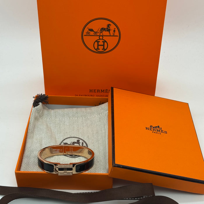 Hermès Rivale Enamel Bracelet – Gold / Palladium Finish