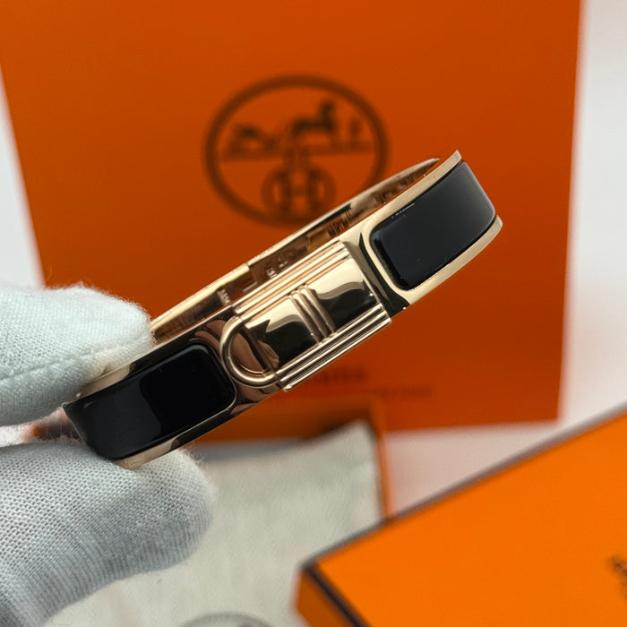 Hermès Rivale Enamel Bracelet – Gold / Palladium Finish