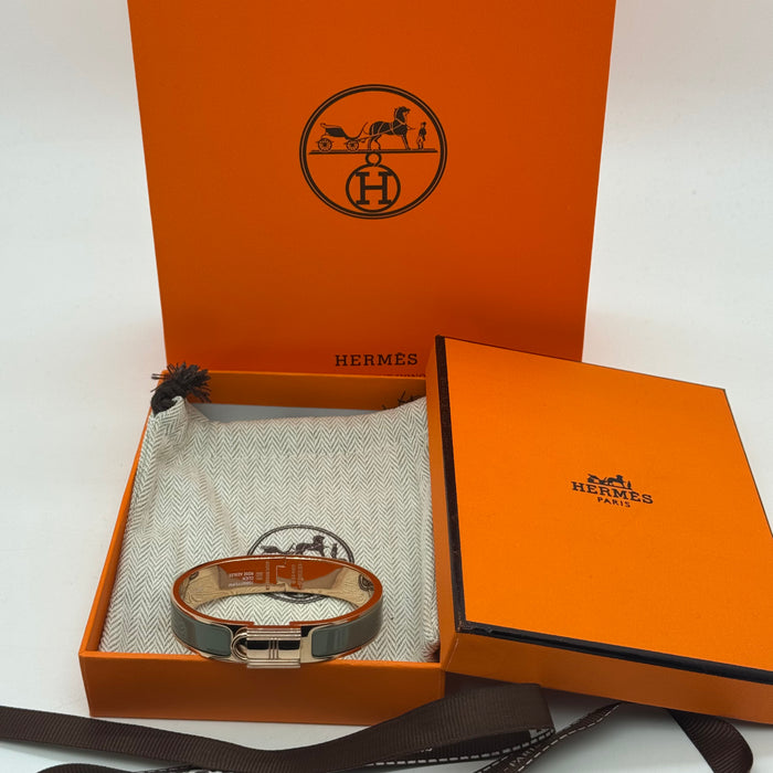 Hermès Rivale Enamel Bracelet – Gold / Palladium Finish
