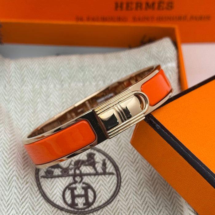 Hermès Rivale Enamel Bracelet – Gold / Palladium Finish