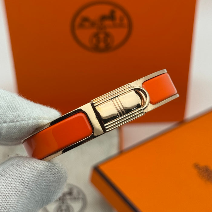 Hermès Rivale Enamel Bracelet – Gold / Palladium Finish