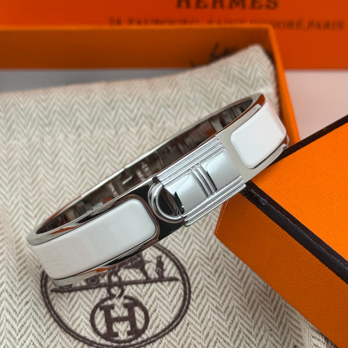 Hermès Rivale Enamel Bracelet – Gold / Palladium Finish