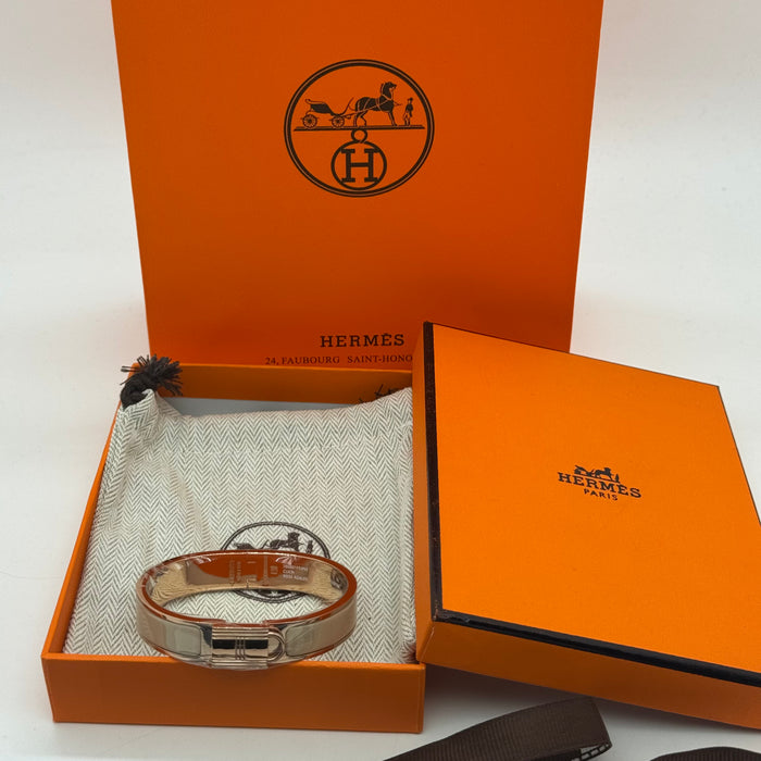 Hermès Rivale Enamel Bracelet – Gold / Palladium Finish