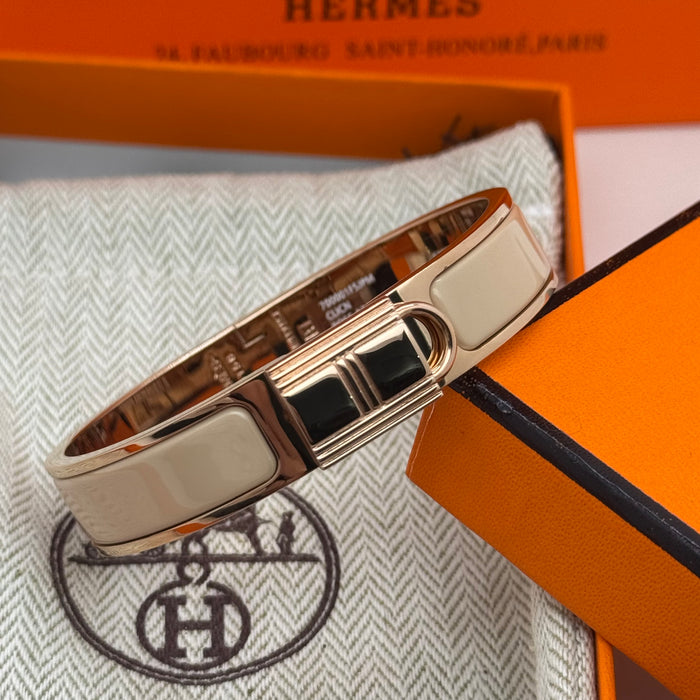 Hermès Rivale Enamel Bracelet – Gold / Palladium Finish