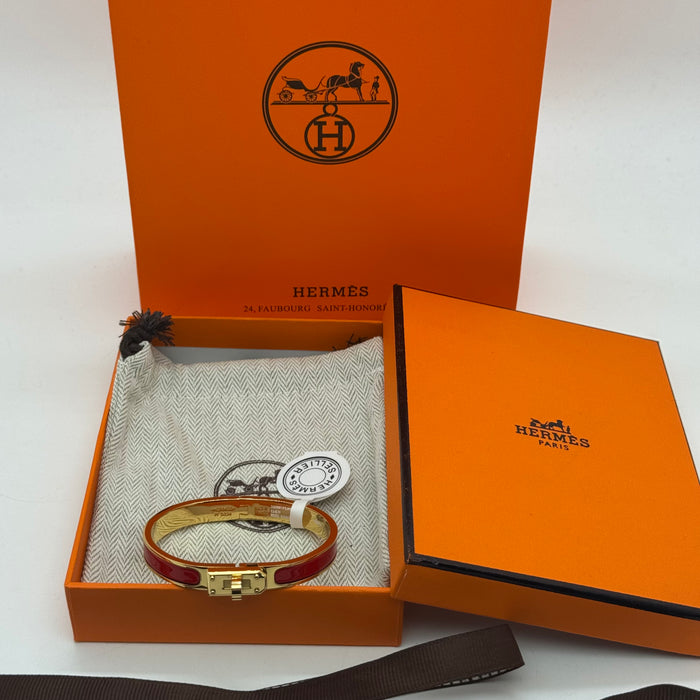 Hermès Kelly Enamel Bracelet – Gold - Silver - Rose gold tone