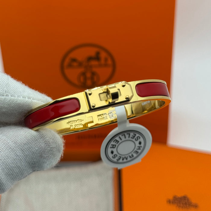 Hermès Kelly Enamel Bracelet – Gold - Silver - Rose gold tone