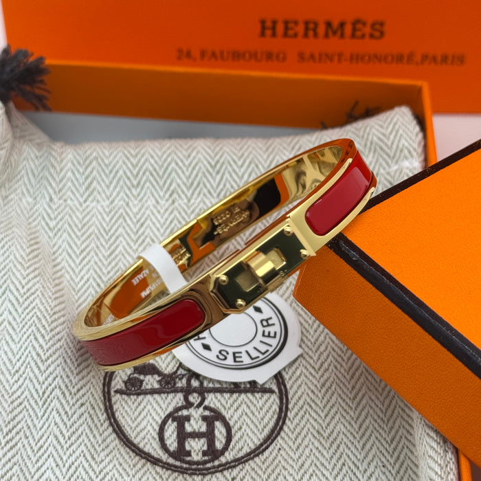 Hermès Kelly Enamel Bracelet – Gold - Silver - Rose gold tone