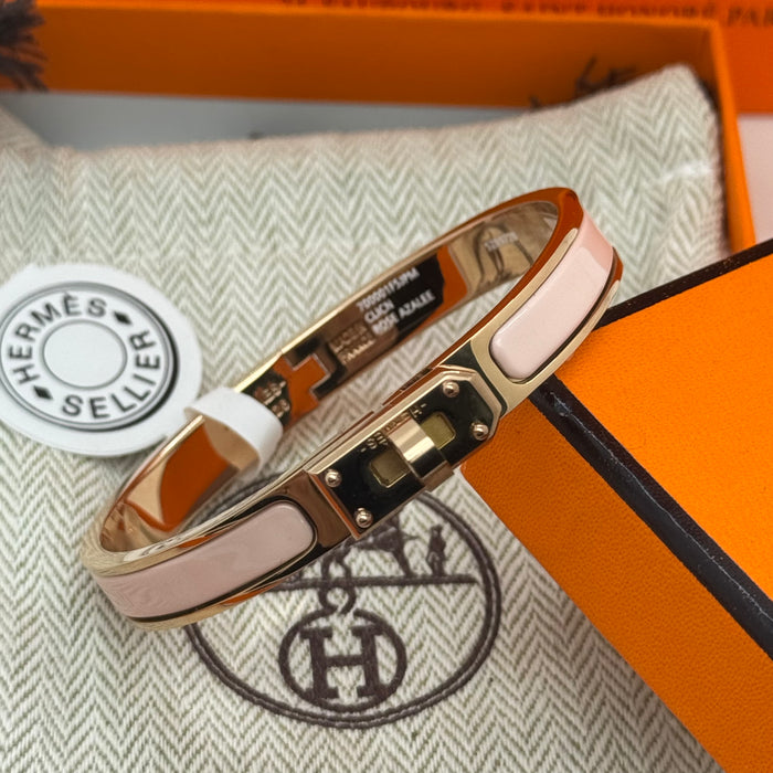 Hermès Kelly Enamel Bracelet – Gold - Silver - Rose gold tone