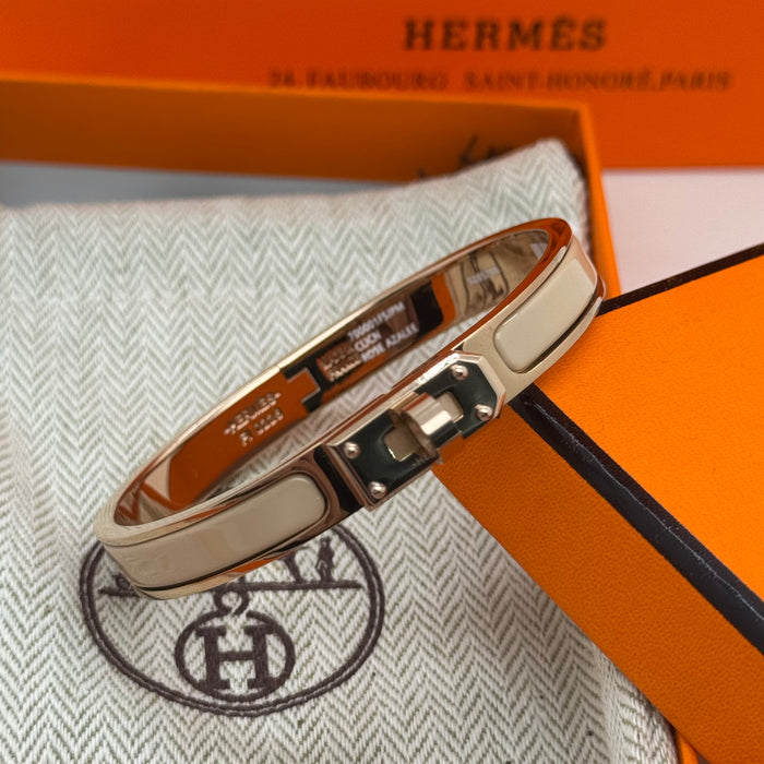 Hermès Kelly Enamel Bracelet – Gold - Silver - Rose gold tone