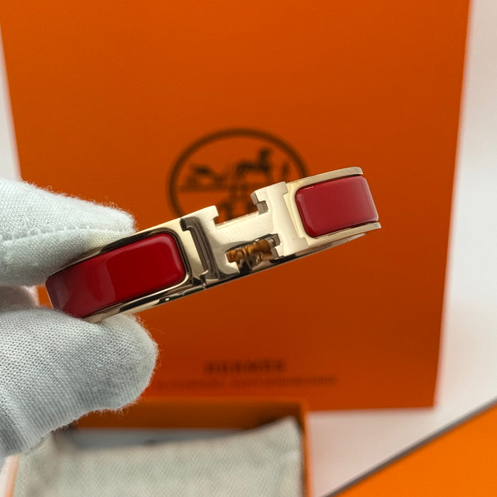 Hermès Clic H Bracelet – Enamel with Rose Gold Tone