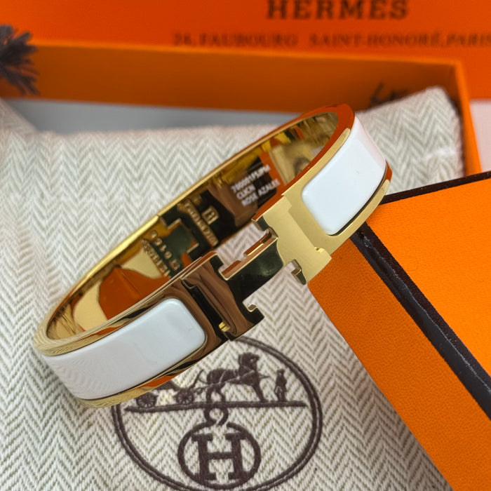 Hermès Clic H Bracelet – Enamel with Gold Tone