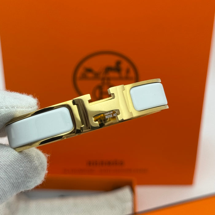 Hermès Clic H Bracelet – Enamel with Gold Tone