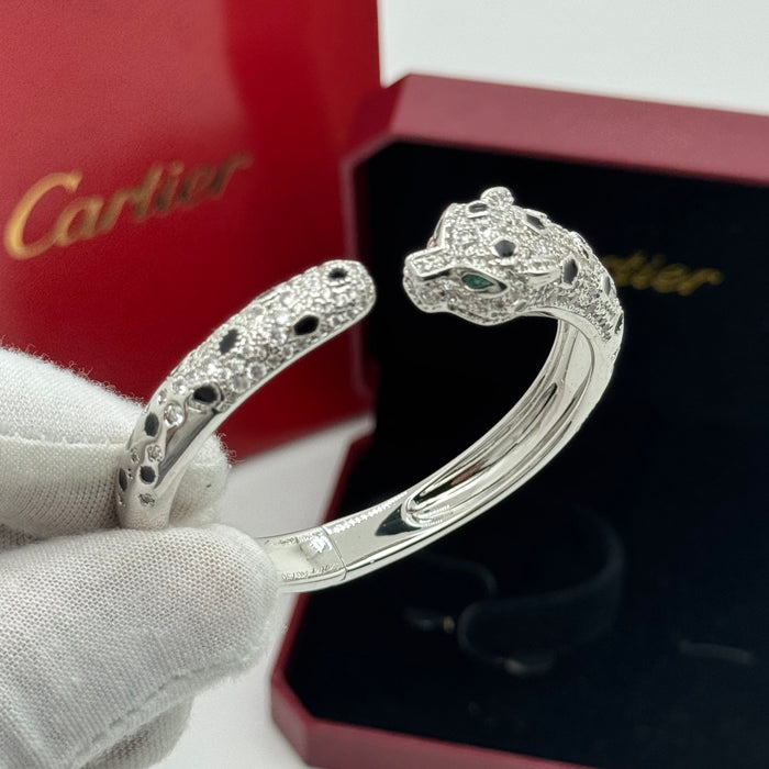 Cartier Panthère de Cartier Bangle – Gold-Silver-RoseGold Plated with Black Enamel Spots & Crystals