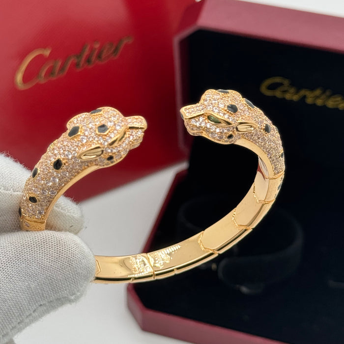 Cartier Panthère de Cartier Double Panther Heads – Gold-Plated with Black & White Crystals