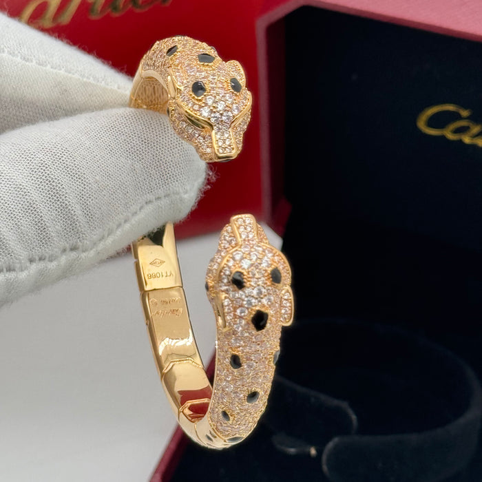 Cartier Panthère de Cartier Double Panther Heads – Gold-Plated with Black & White Crystals