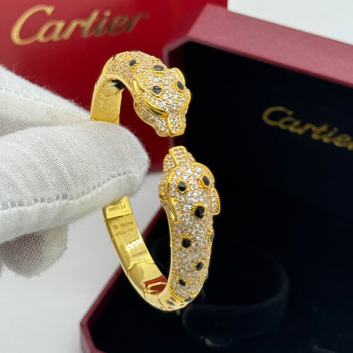 Cartier Panthère de Cartier Double Panther Heads – Gold-Plated with Black & White Crystals