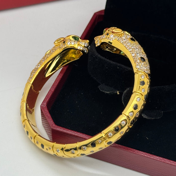 Cartier Panthère de Cartier Double Panther Heads – Gold-Plated with Black & White Crystals