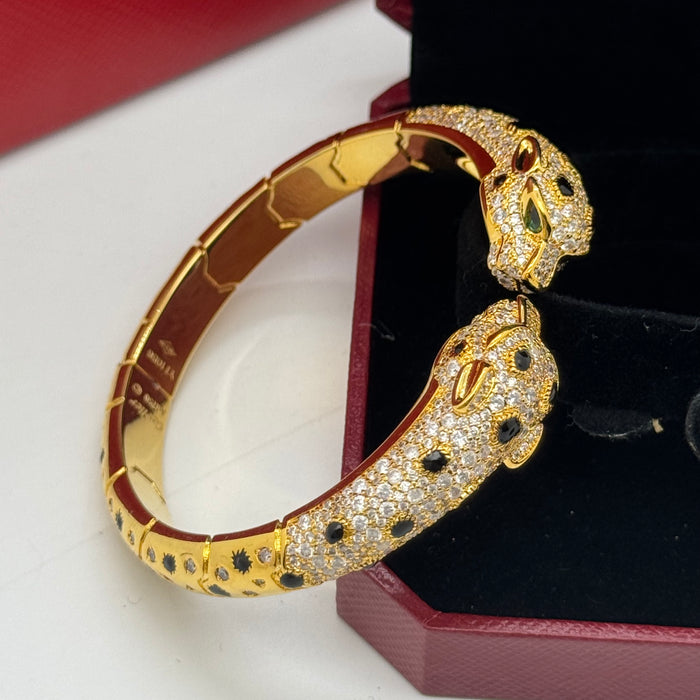 Cartier Panthère de Cartier Double Panther Heads – Gold-Plated with Black & White Crystals