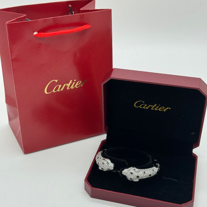Cartier Panthère de Cartier Double Panther Heads – Gold-Plated with Black & White Crystals