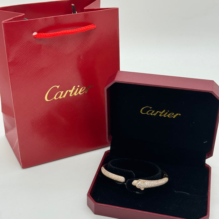 Cartier Panthère de Cartier Bracelet – Paved Panther Head Design (Gold, Silver & Rose Gold)