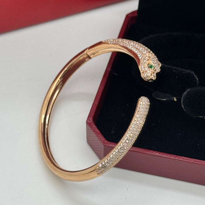 Cartier Panthère de Cartier Bracelet – Paved Panther Head Design (Gold, Silver & Rose Gold)