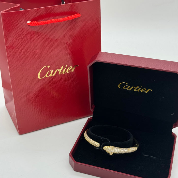 Cartier Panthère de Cartier Bracelet – Paved Panther Head Design (Gold, Silver & Rose Gold)