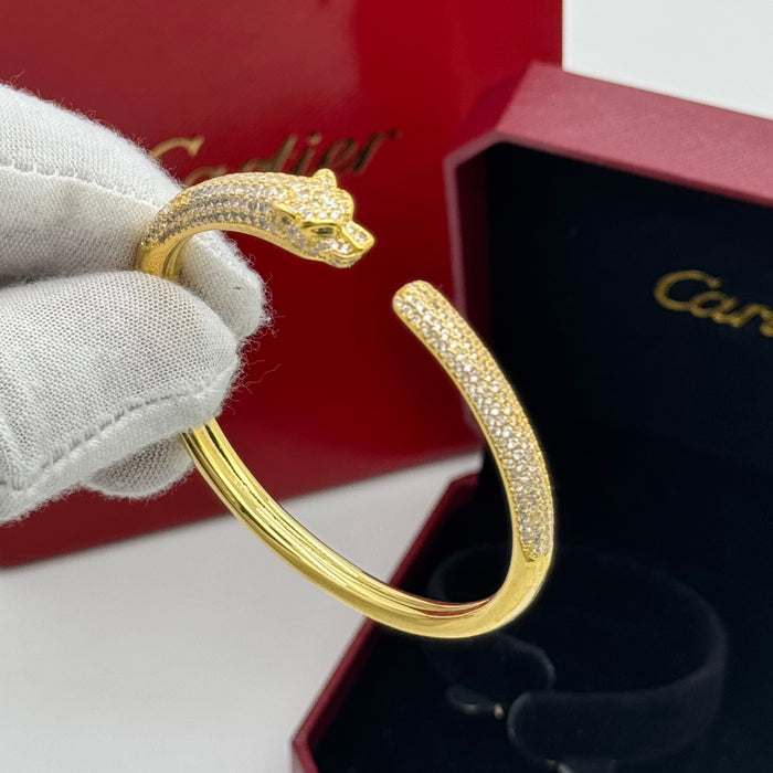 Cartier Panthère de Cartier Bracelet – Paved Panther Head Design (Gold, Silver & Rose Gold)