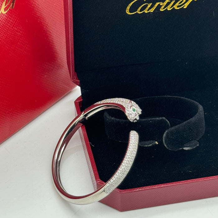 Cartier Panthère de Cartier Bracelet – Paved Panther Head Design (Gold, Silver & Rose Gold)