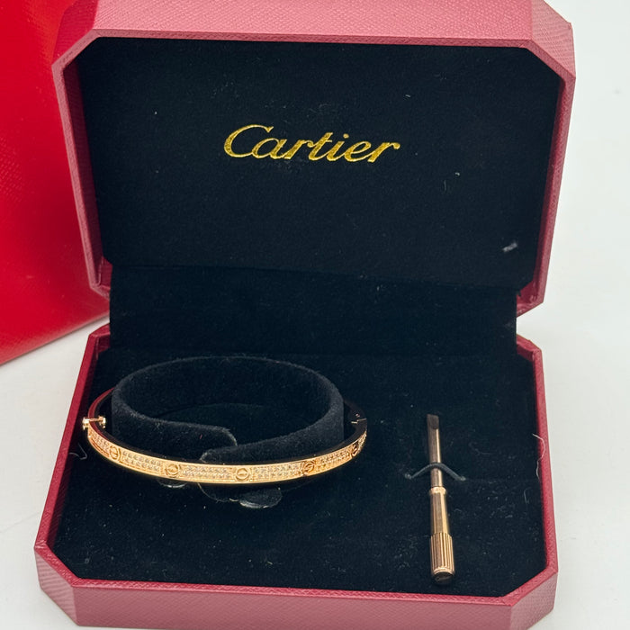 Cartier Love Bracelet – Diamond Paved Edition (Gold - Silver & Rose Gold)