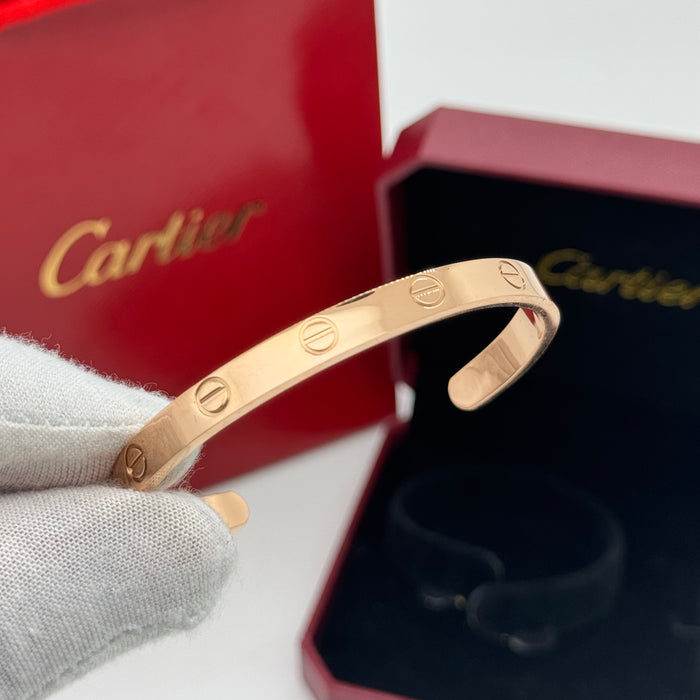 Cartier Love Open Cuff Bracelet – Minimalist Screw Design (Gold - Silver & Rose Gold)