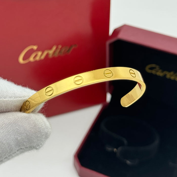 Cartier Love Open Cuff Bracelet – Minimalist Screw Design (Gold - Silver & Rose Gold)