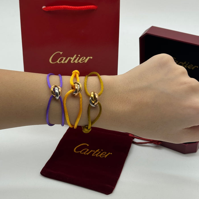 Cartier Trinity Cord Bracelet – Adjustable Silk Strap (Multiple Colors)