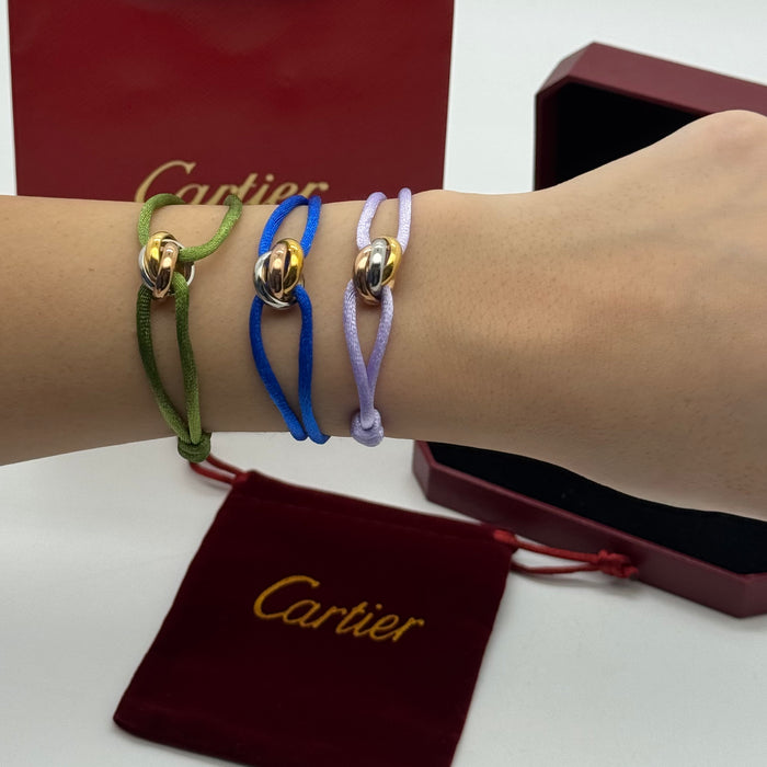 Cartier Trinity Cord Bracelet – Adjustable Silk Strap (Multiple Colors)