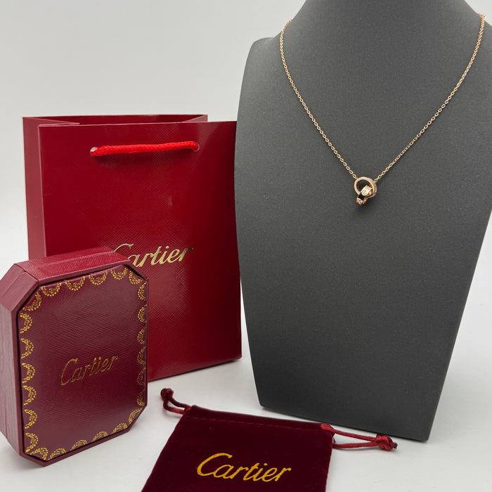 Cartier Double Love Rings Necklace – Interlocking Pendant (Gold, Silver, Rose Gold)