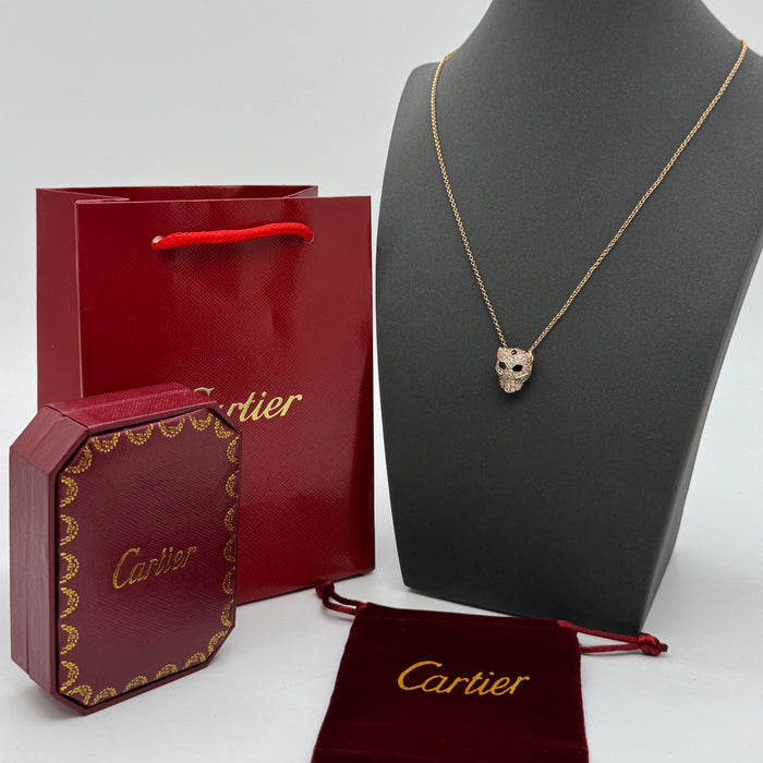 Cartier Panthère Pavé Necklace – Panther Head Pendant (Gold - Silver -Rose Gold)
