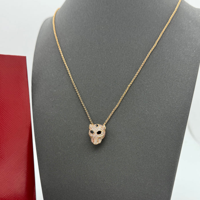 Cartier Panthère Pavé Necklace – Panther Head Pendant (Gold - Silver -Rose Gold)