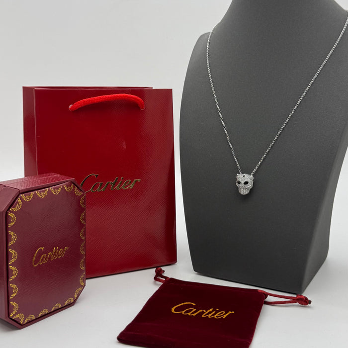Cartier Panthère Pavé Necklace – Panther Head Pendant (Gold - Silver -Rose Gold)