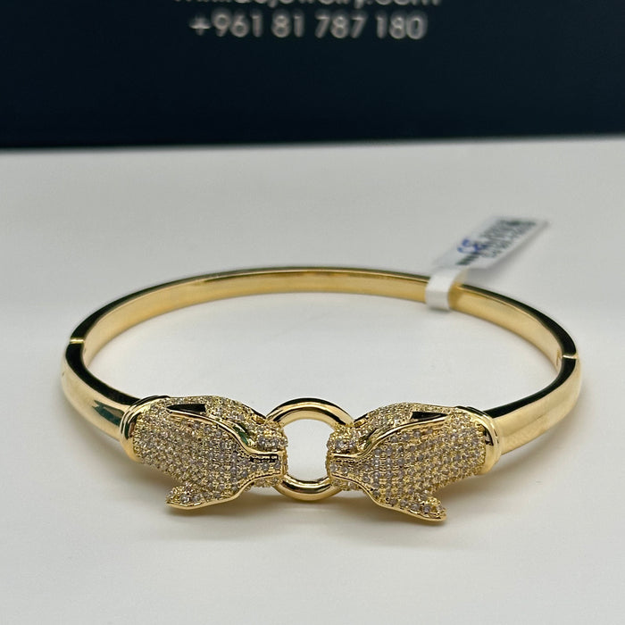 Panther Duo Gold Bangle- Inspired By Cartier