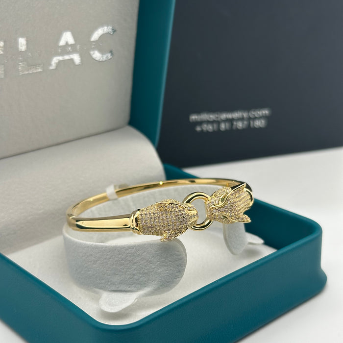 Panther Duo Gold Bangle- Inspired By Cartier