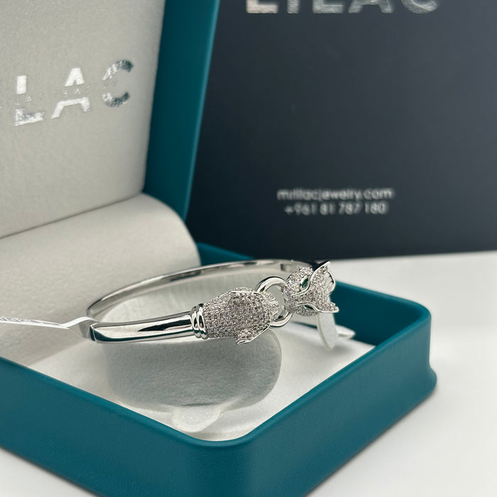 Panther Duo Silver Bangle- Inspired By Cartier