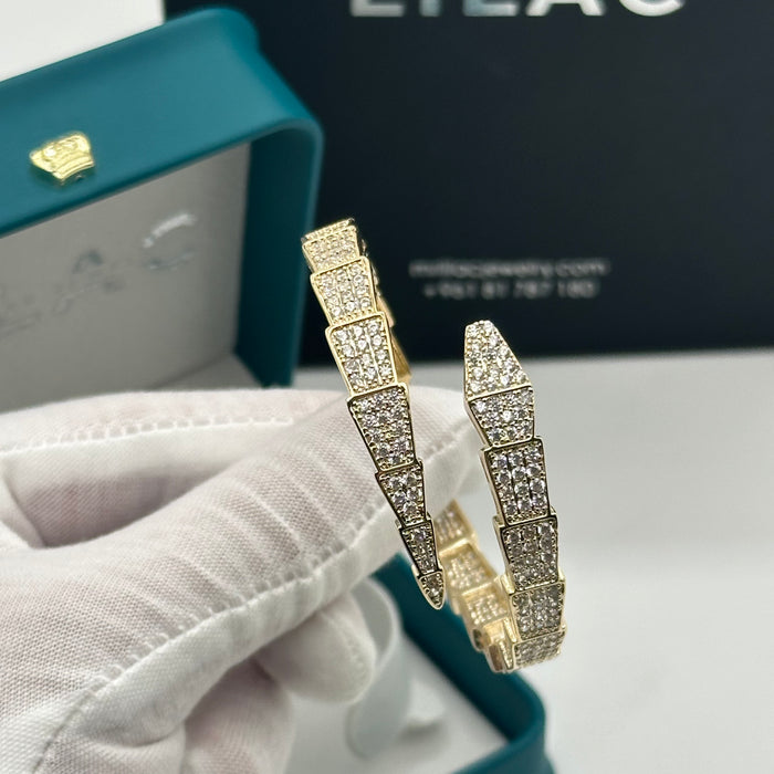 Gold Pavé Serpent Wrap Bangle - Inspired By Cartier