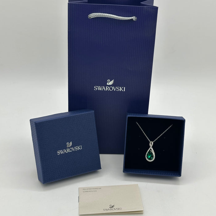 Swarovski Attract Teardrop Necklace – Emerald Green Crystal - 1157964