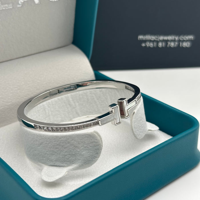Silver T-Bar Minimalist Bangle - Inspired By Cartier