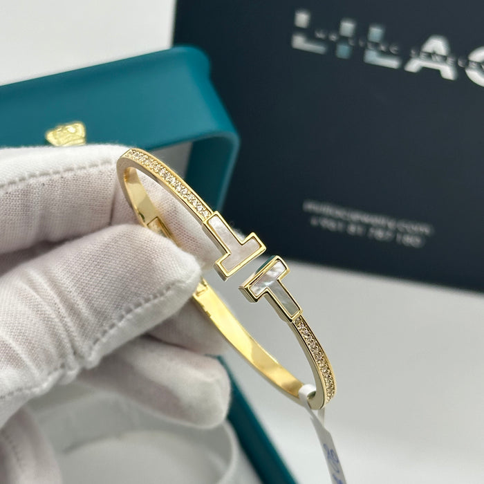 Gold T-Bar Minimalist Bangle - Inspired By Cartier